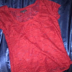 Red lace top